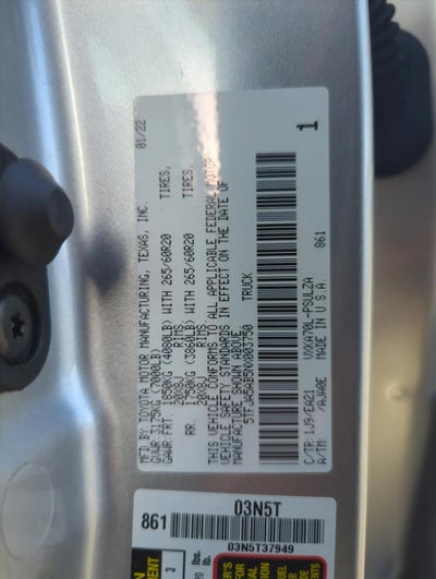 2022 Toyota Tundra 2WD 2WD Limited CrewMax 5.5' Bed (GS)