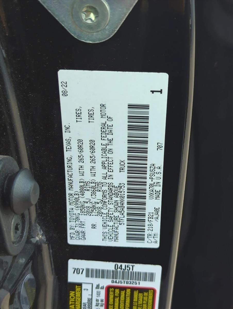 2022 Toyota Tundra 2WD 2WD SR5 CrewMax 5.5' Bed (Natl)