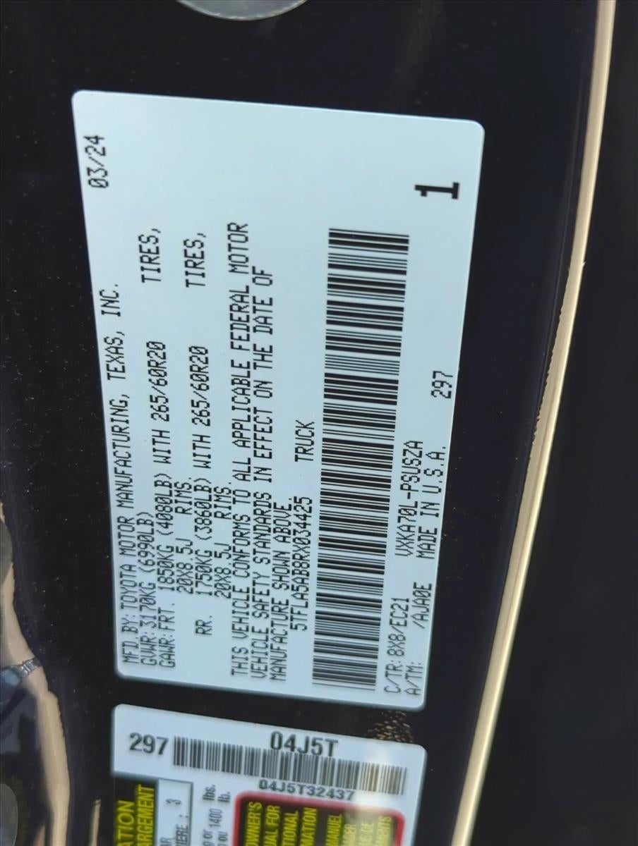 2024 Toyota Tundra 2WD 2WD SR5 CrewMax 5.5' Bed (Natl)