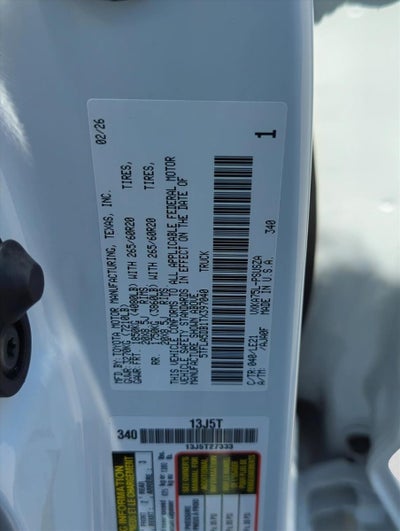 2026 Toyota Tundra 4WD 4WD SR5 CrewMax 5.5' Bed (SE)