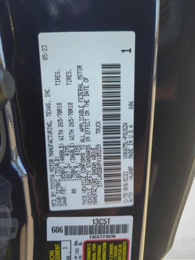 2023 Toyota Tundra 4WD 4WD SR5 CrewMax 5.5' Bed (SE)