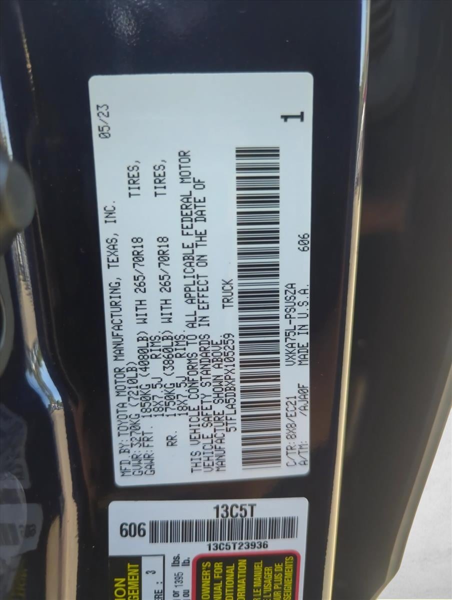 2023 Toyota Tundra 4WD 4WD SR5 CrewMax 5.5' Bed (SE)