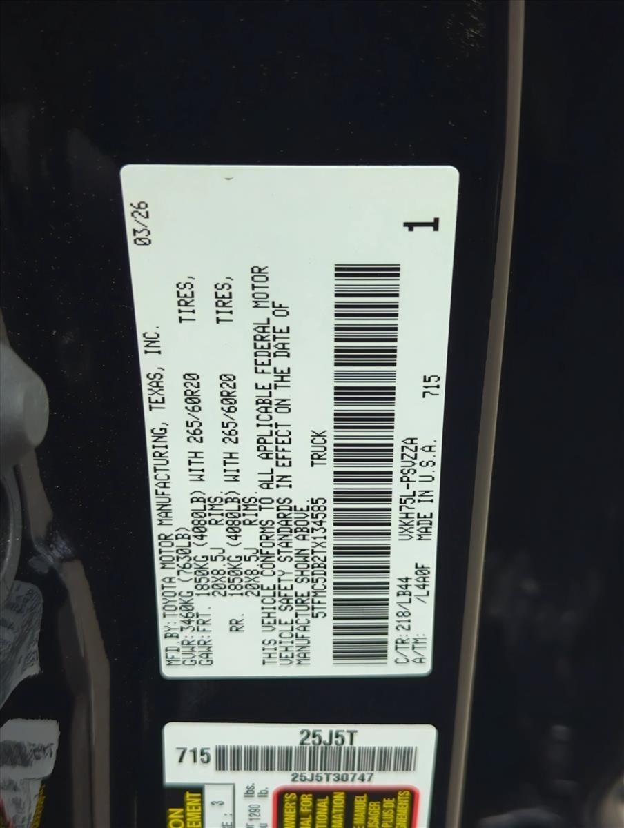 2026 Toyota Tundra 4WD 4WD 1794 Edition Hybrid CrewMax 5.5' Bed (Natl)