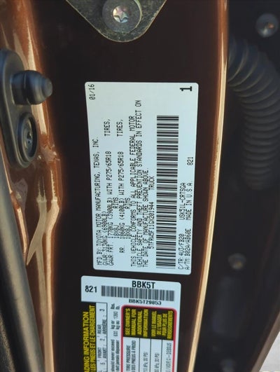 2016 Toyota Tundra 2WD Truck 2WD Double Cab Standard Bed 5.7L FFV V8 SR5 (Natl)
