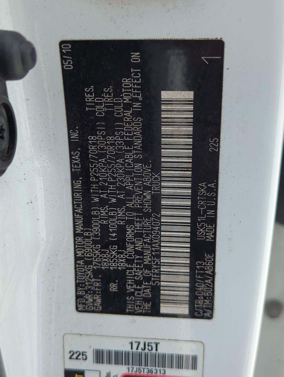 2010 Toyota Tundra 2WD Truck 2WD Double Cab Standard Bed 5.7L V8 (Natl)