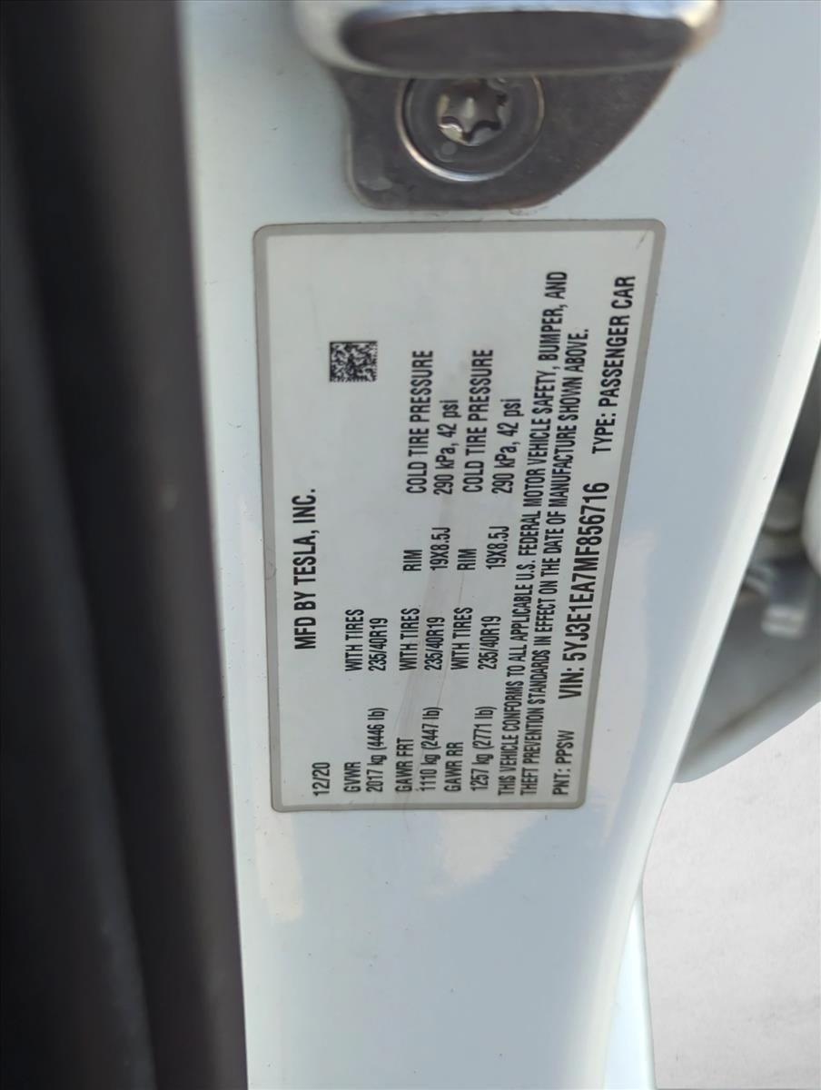2021 Tesla Model 3 Standard Range Plus RWD