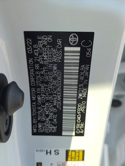 2022 Toyota Corolla Hybrid LE CVT (Natl)