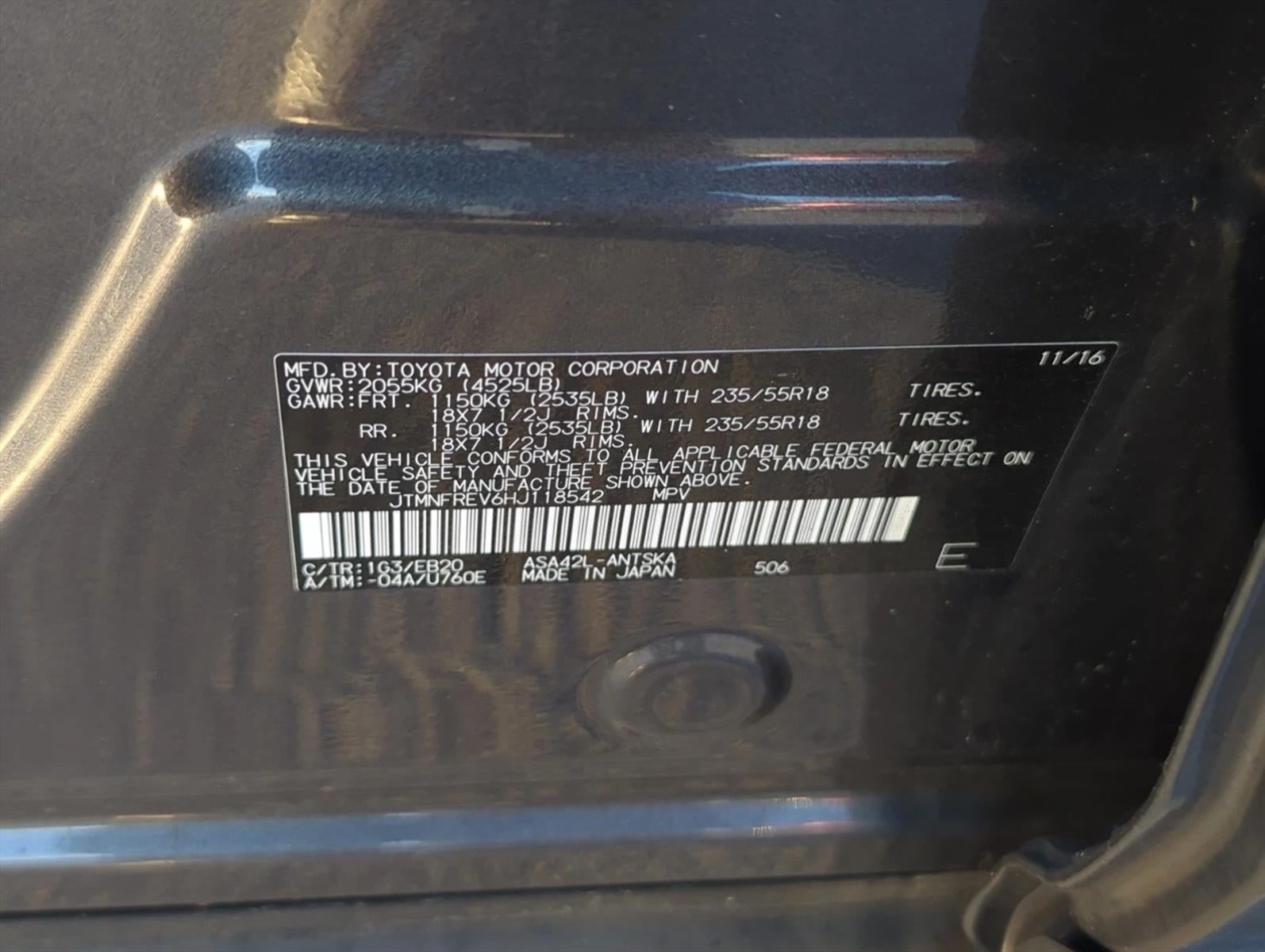 2017 Toyota RAV4 SE FWD (Natl)
