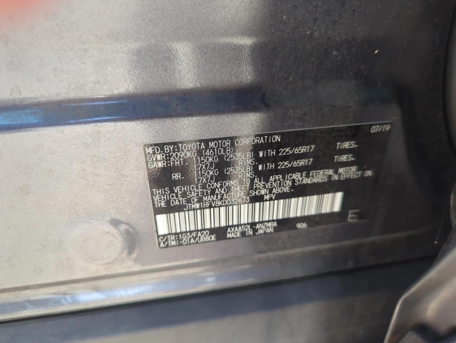 2019 Toyota RAV4 XLE FWD (GS)