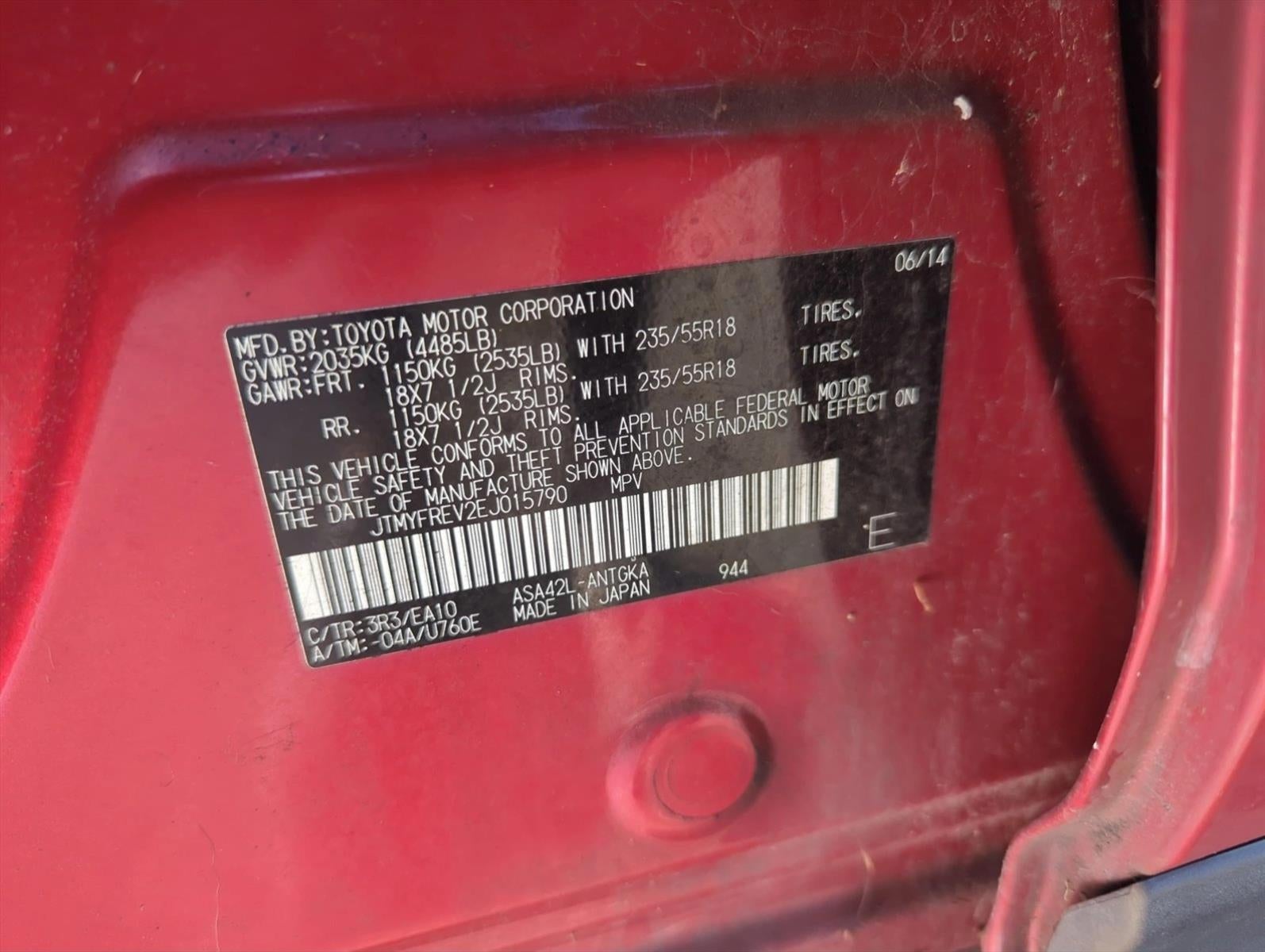 2014 Toyota RAV4 FWD 4dr Limited (Natl)