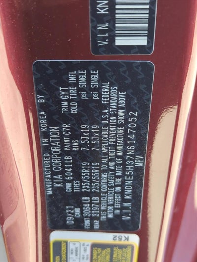 2022 Kia Carnival SX FWD