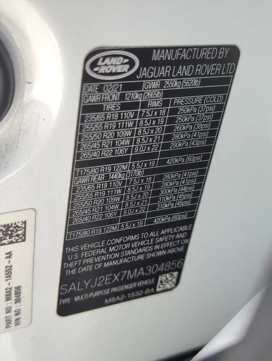 2021 Land Rover Range Rover Velar P250 S