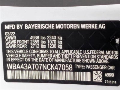 2022 BMW 430i xDrive Convertible