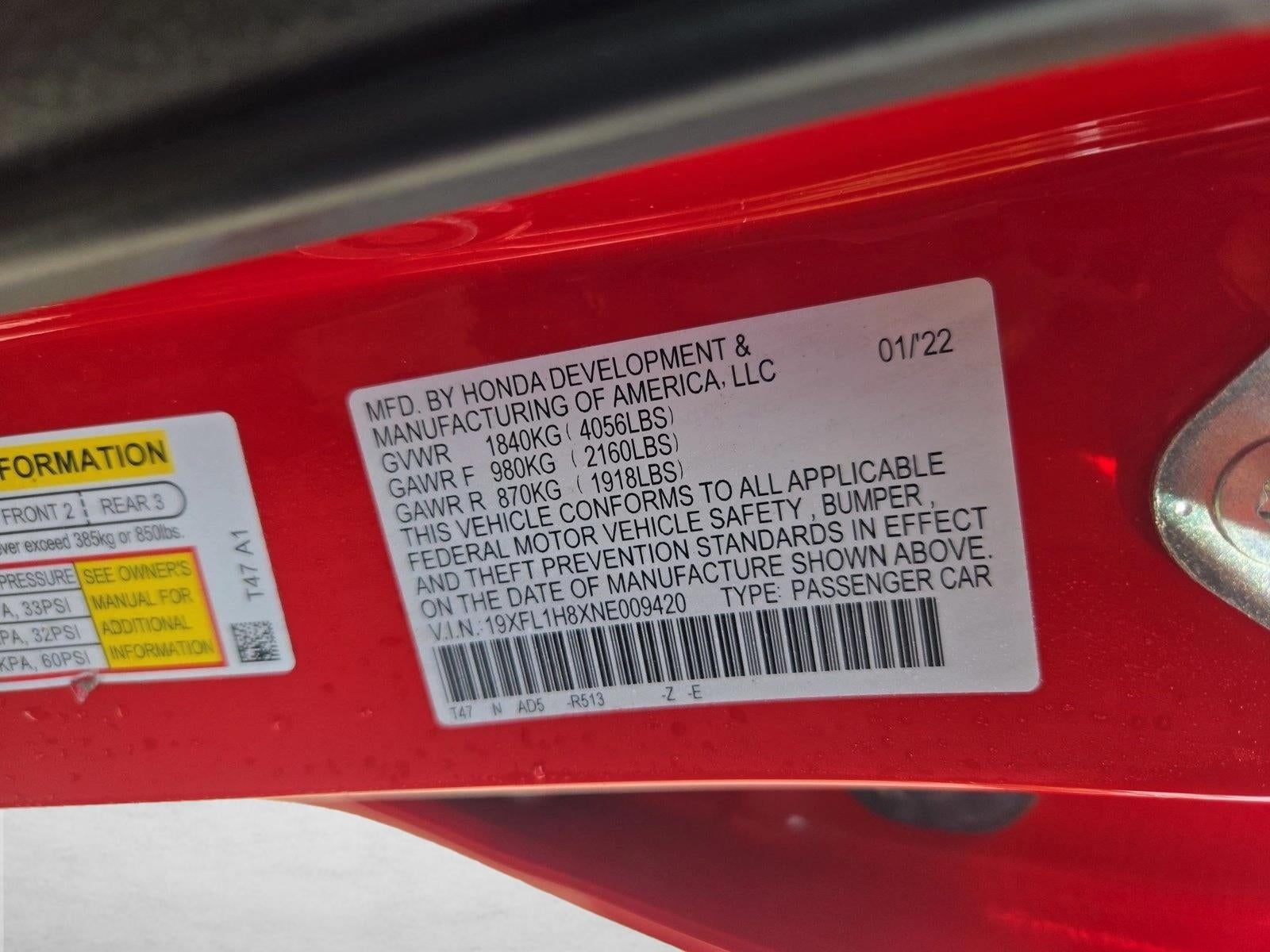 2022 Honda Civic Hatchback Sport Touring CVT