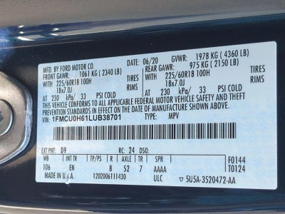 2020 Ford Escape SEL FWD