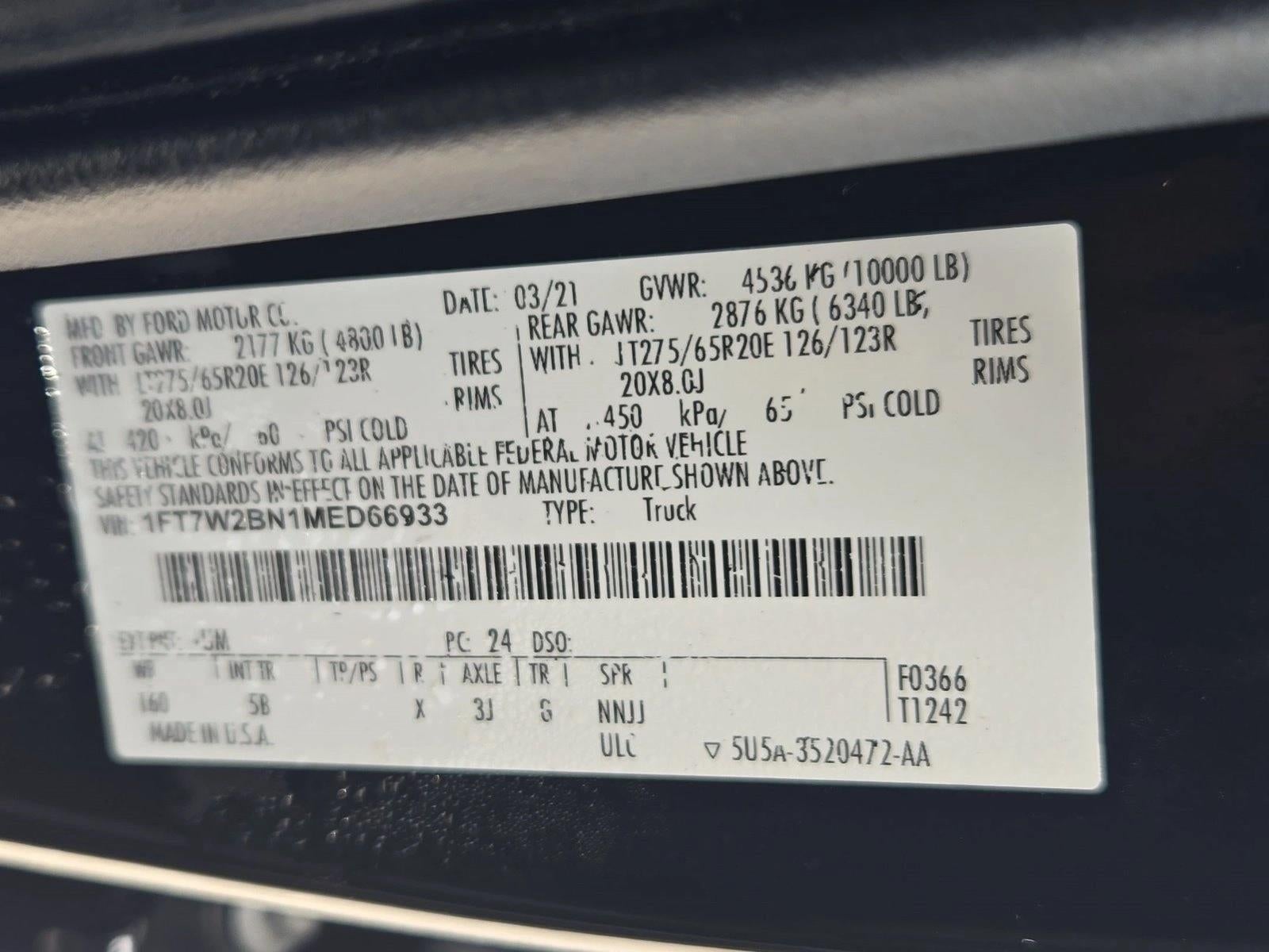 2021 Ford Super Duty F-250 SRW LARIAT 4WD Crew Cab 6.75' Box