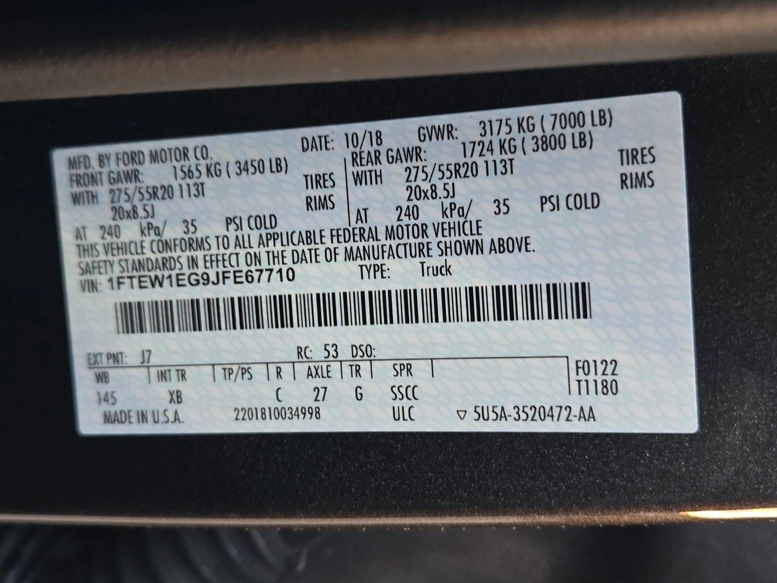 2018 Ford F-150 XLT 4WD SuperCrew 5.5' Box