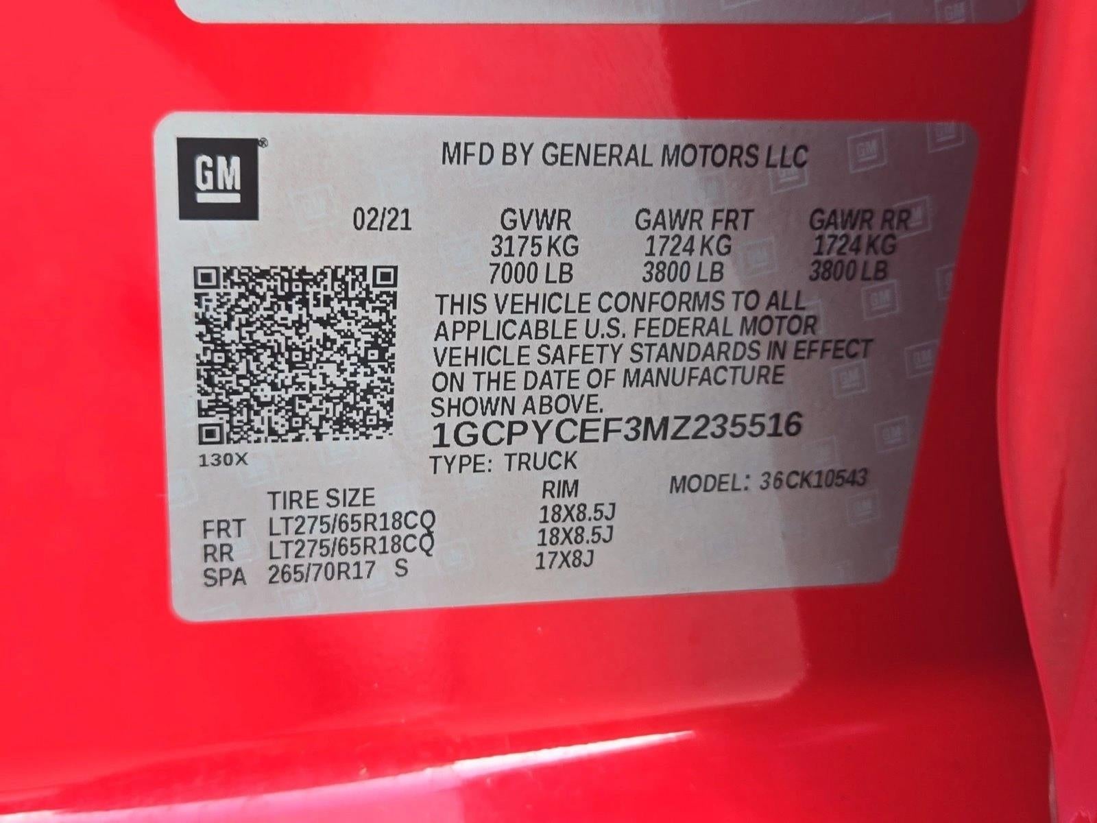 2021 Chevrolet Silverado 1500 Crew Cab Short Box 4-Wheel Drive Custom Trail Boss