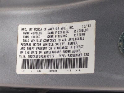 2014 Honda Accord Sedan LX CVT PZEV