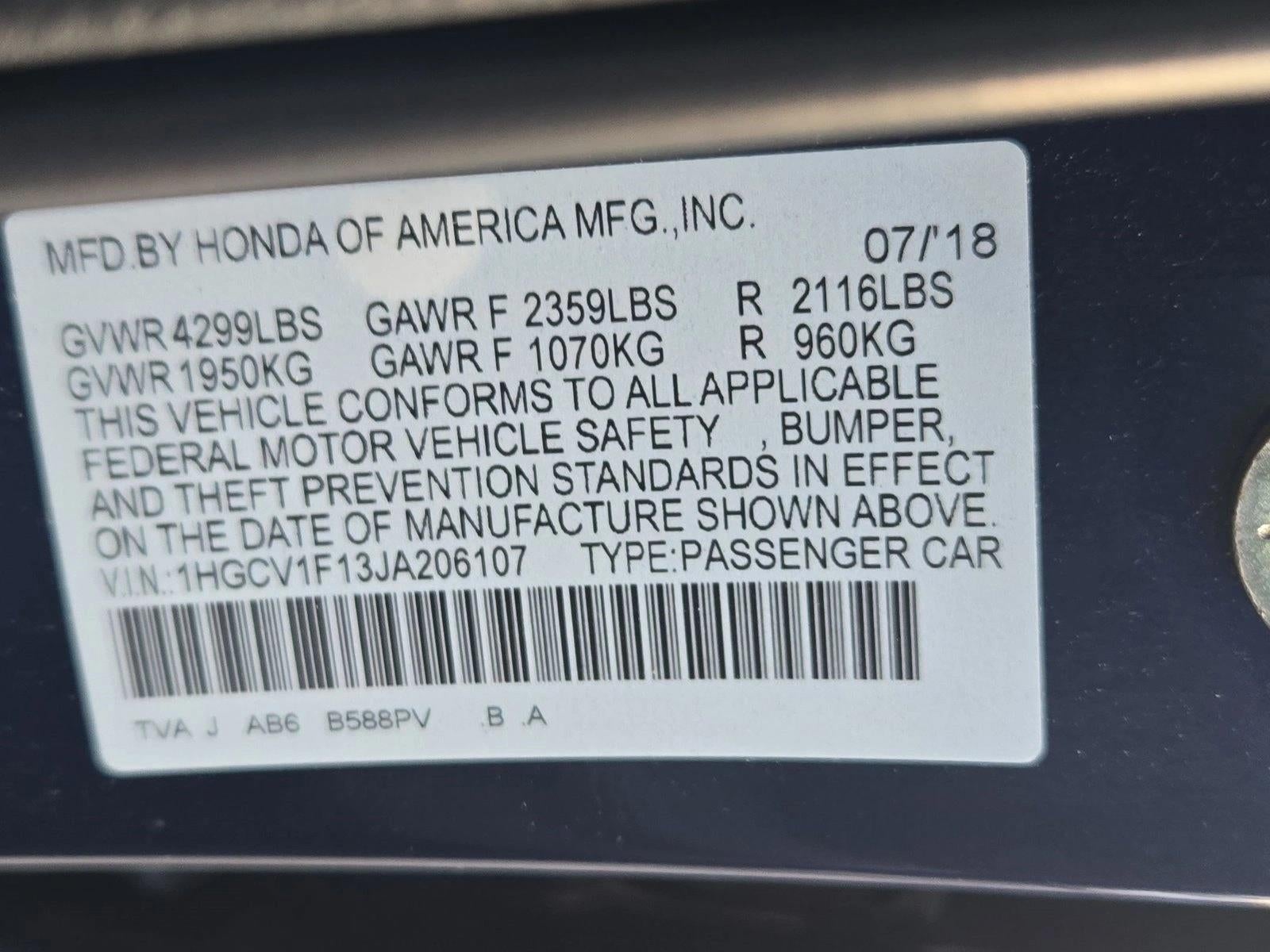 2018 Honda Accord Sedan LX CVT