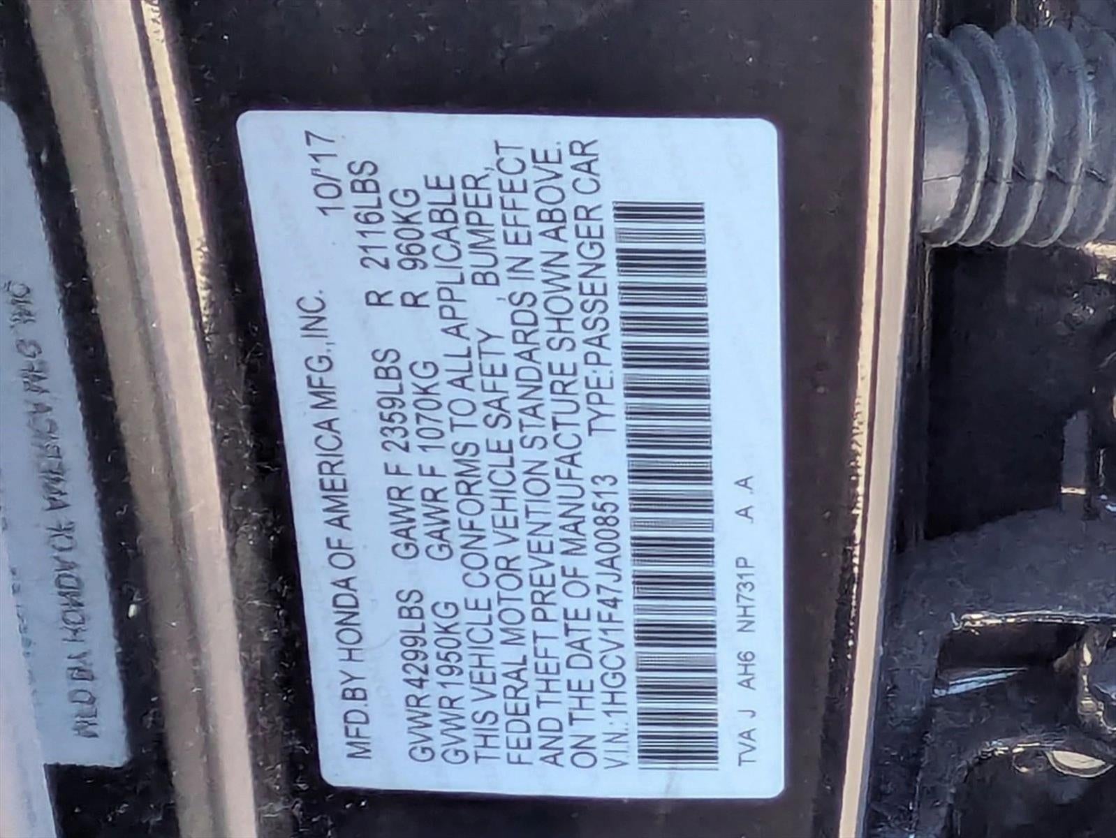 2018 Honda Accord Sedan EX CVT