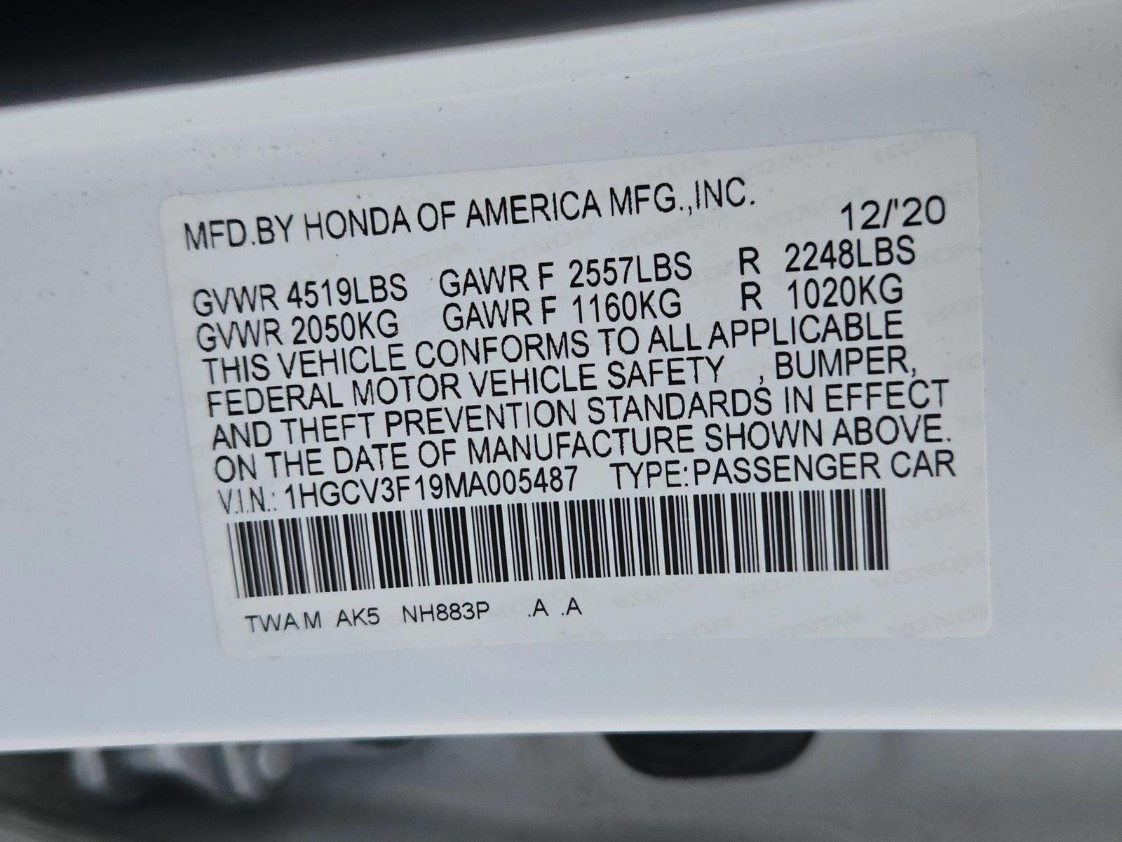2021 Honda Accord Hybrid Sedan