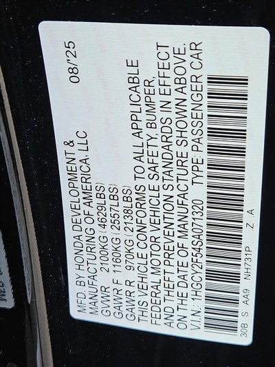 2025 Honda Accord Hybrid Sport Sedan