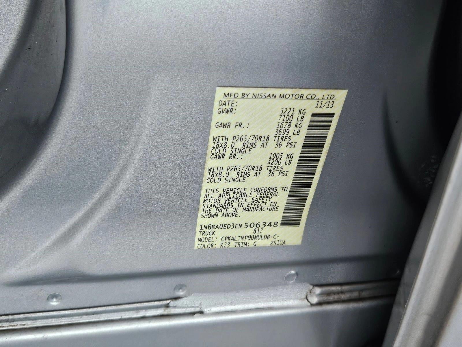 2014 Nissan Titan 2WD Crew Cab Short Bed SV