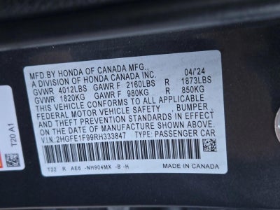 2024 Honda Civic Sedan Touring CVT