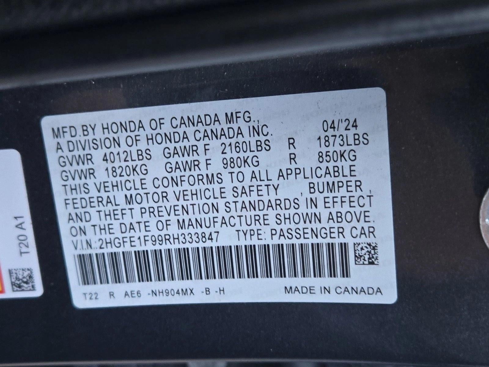 2024 Honda Civic Sedan Touring CVT