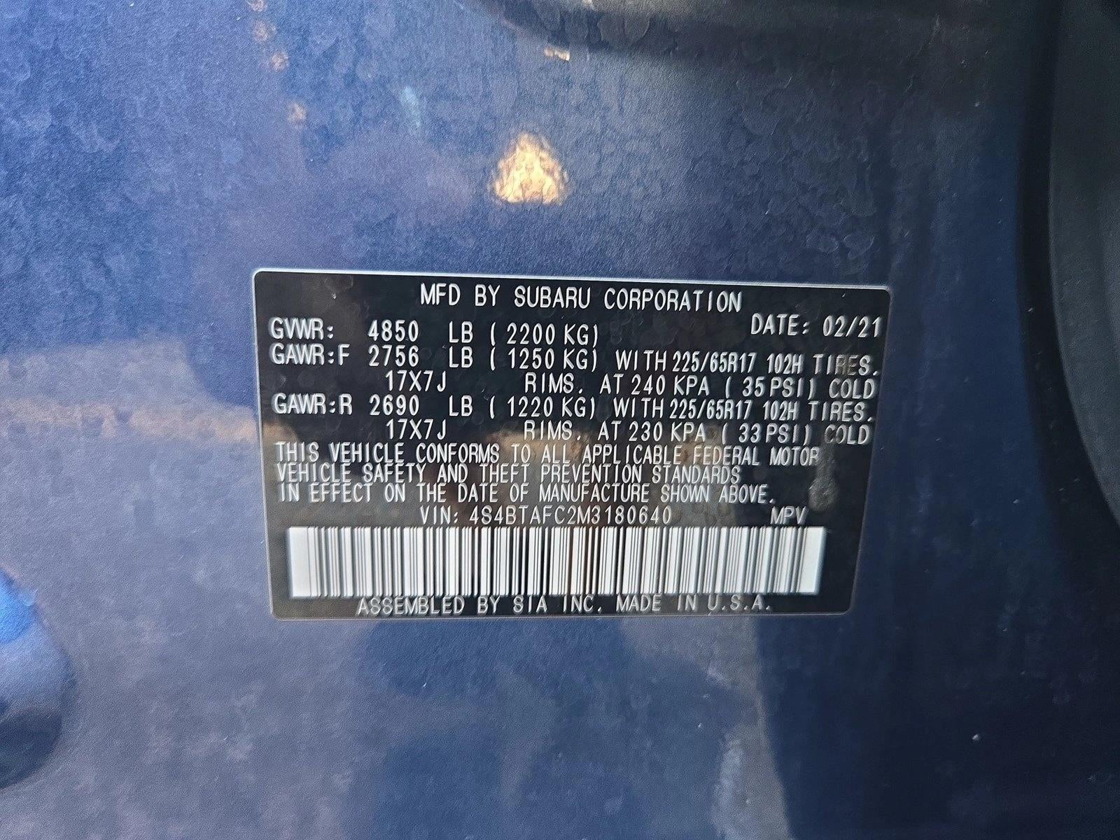 2021 Subaru Outback Premium CVT