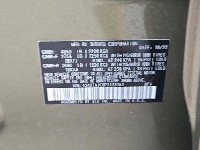 2023 Subaru Outback Onyx Edition CVT