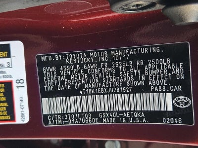 2018 Toyota Avalon Touring (Natl)
