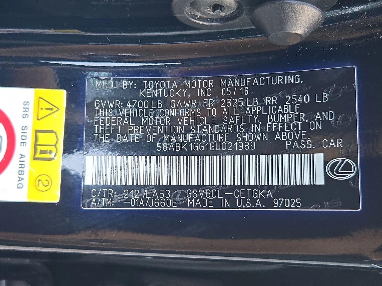 2016 Lexus ES 350 4dr Sdn
