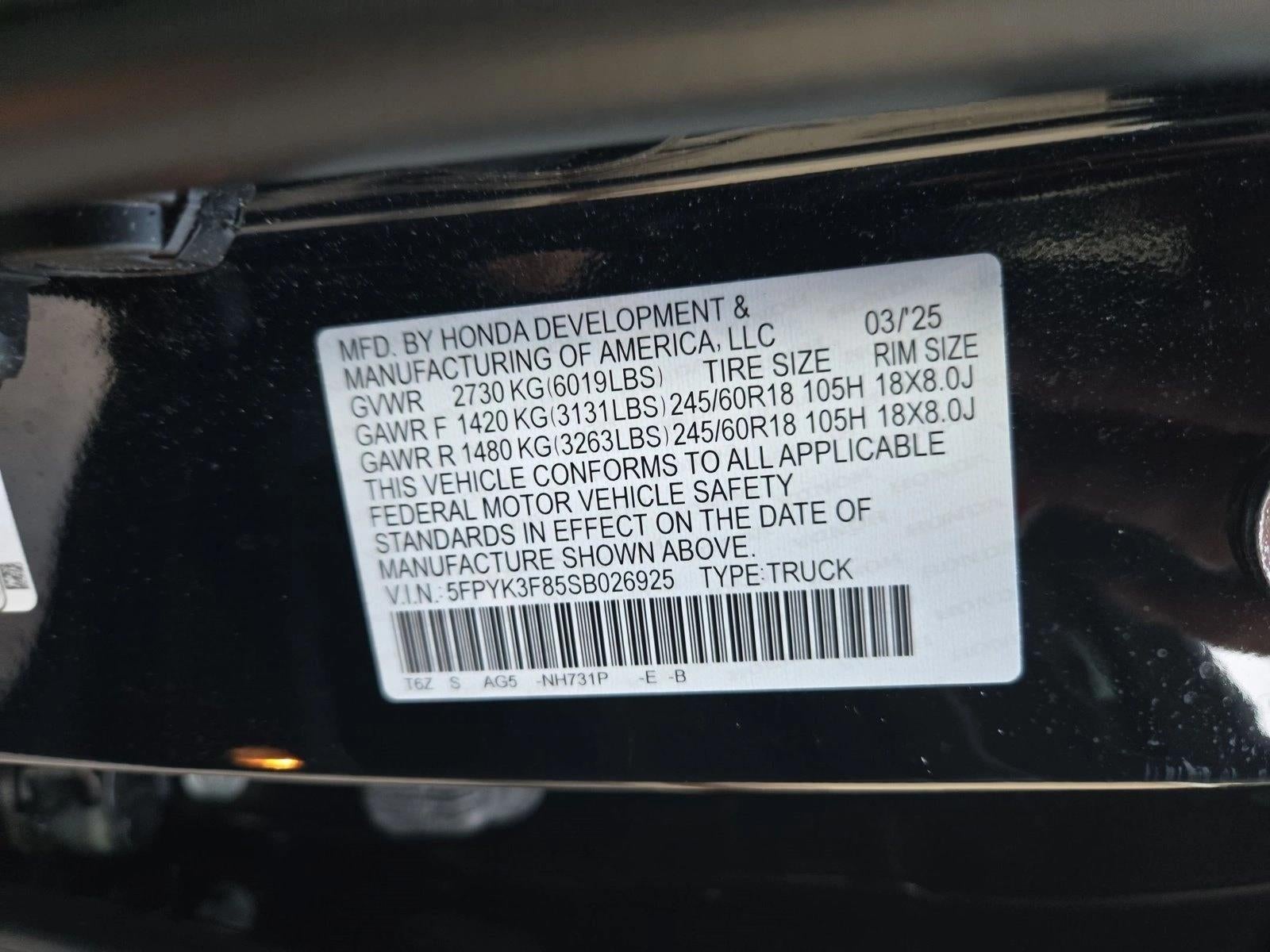 2025 Honda Ridgeline Black Edition AWD
