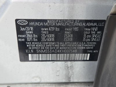 2019 Hyundai SANTA FE Ultimate 2.4L Auto FWD