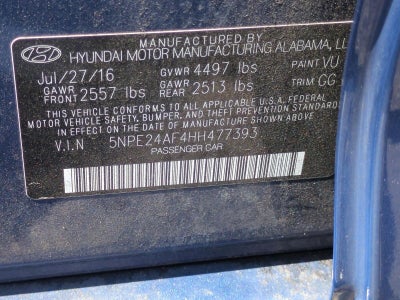 2017 Hyundai SONATA 2.4L