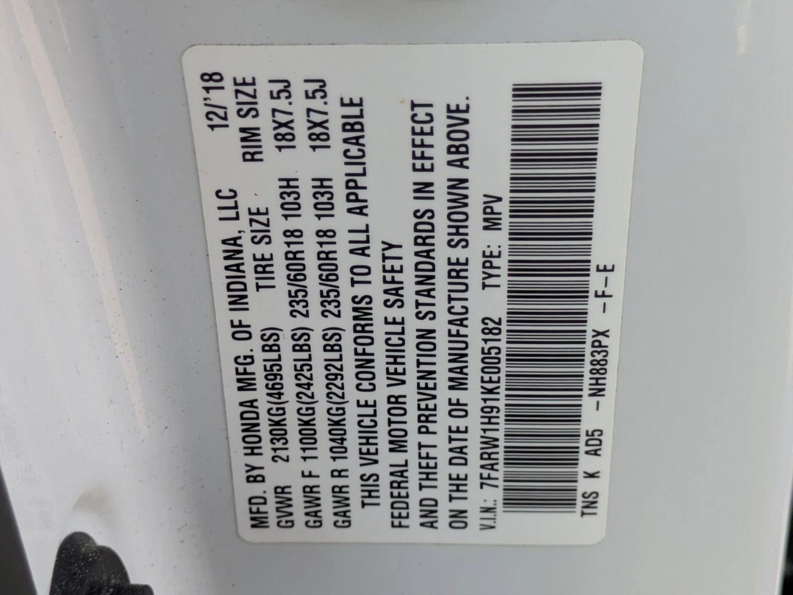 2019 Honda CR-V Touring 2WD