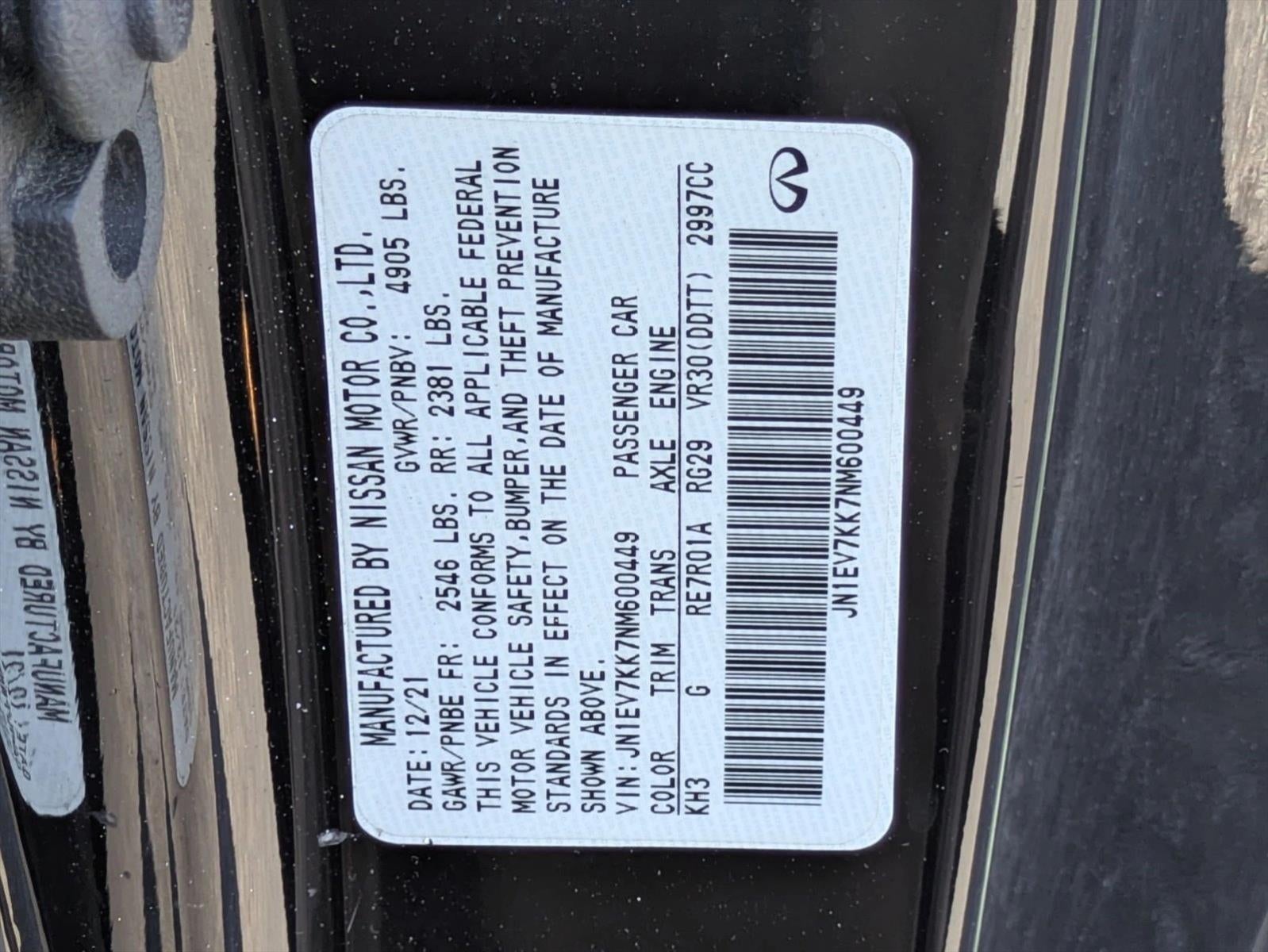 2022 INFINITI Q60 LUXE RWD