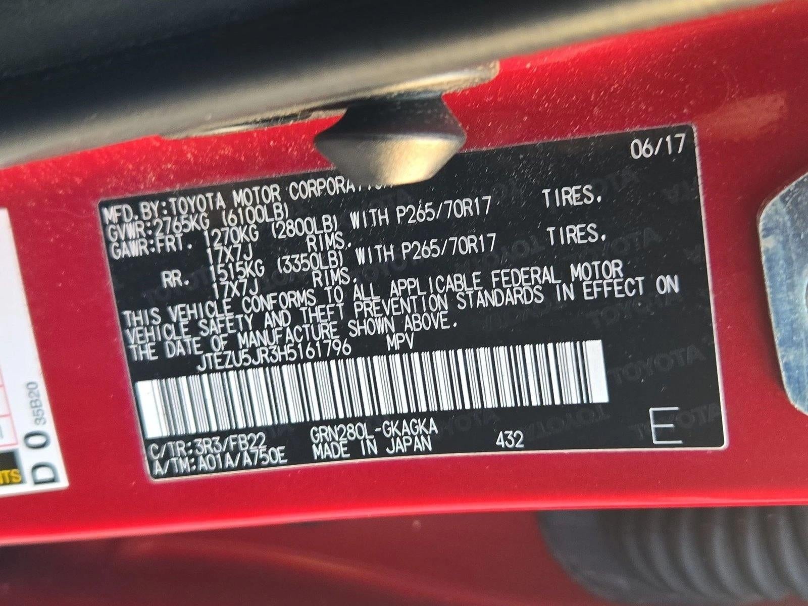 2017 Toyota 4Runner SR5 2WD (Natl)