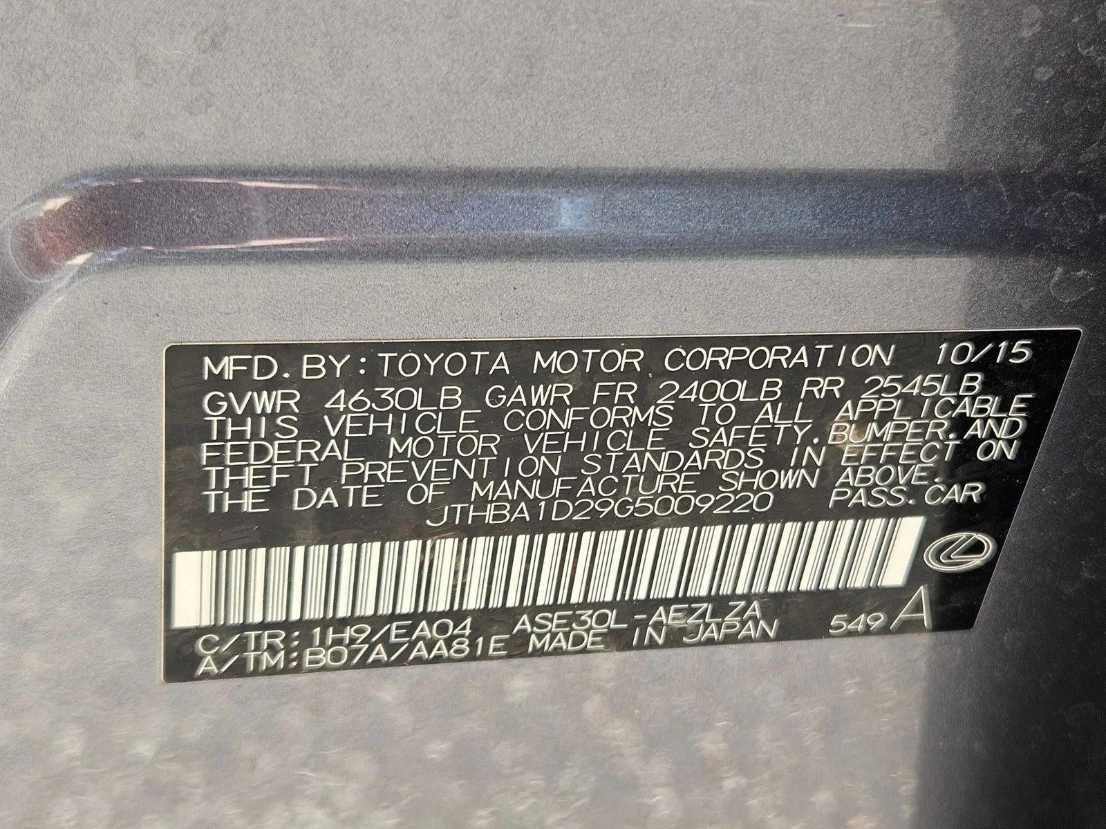 2016 Lexus IS Turbo 4dr Sdn