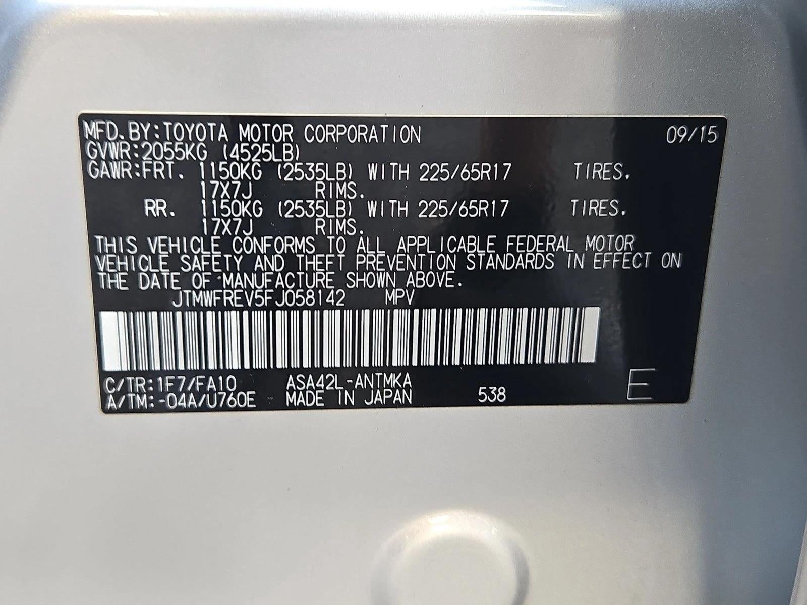 2015 Toyota RAV4 FWD 4dr XLE (GS)
