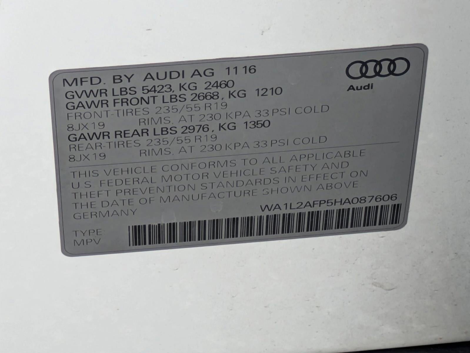 2017 Audi Q5 2.0 TFSI Premium Plus