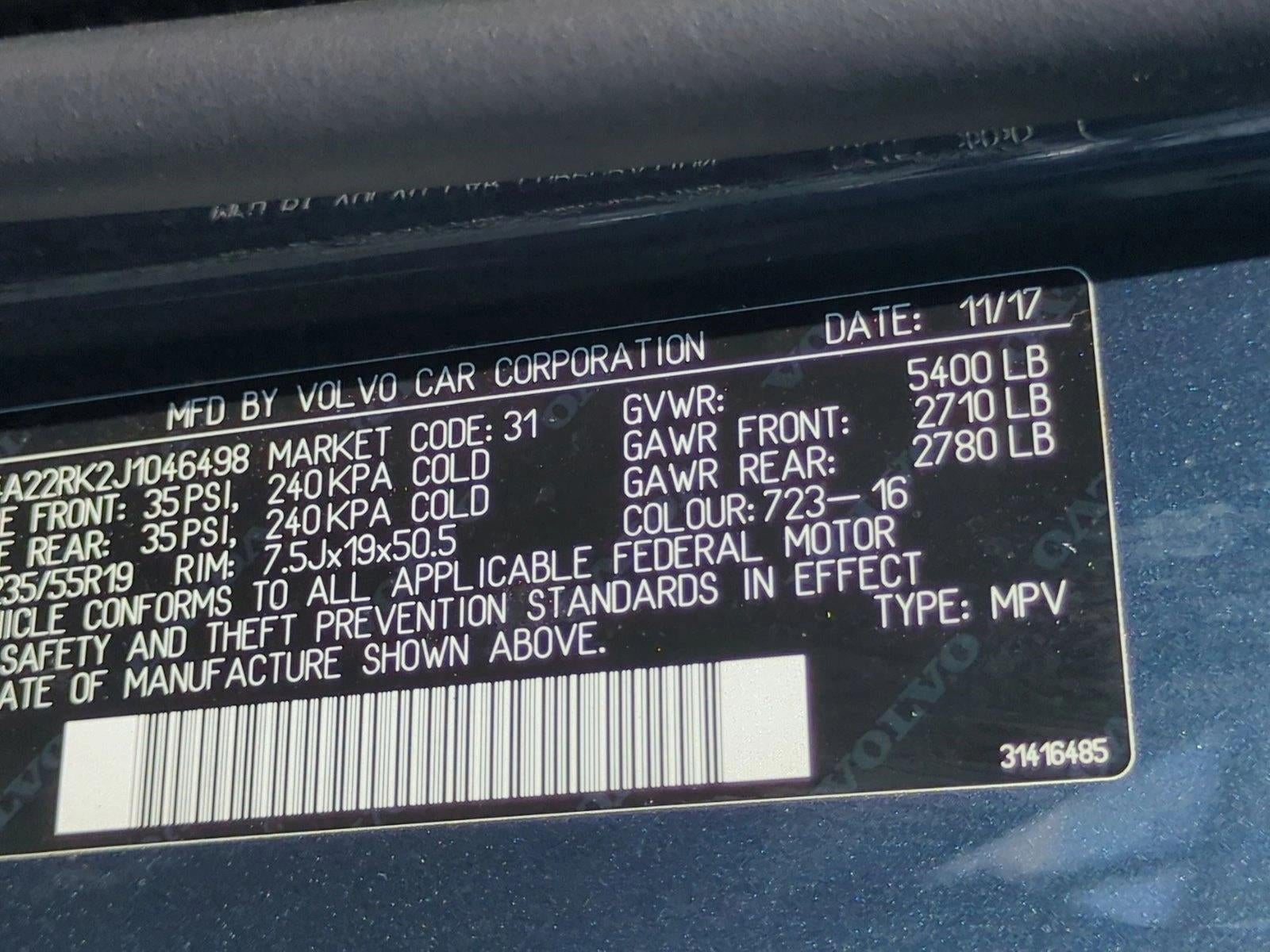 2018 Volvo XC60 T6 AWD Momentum