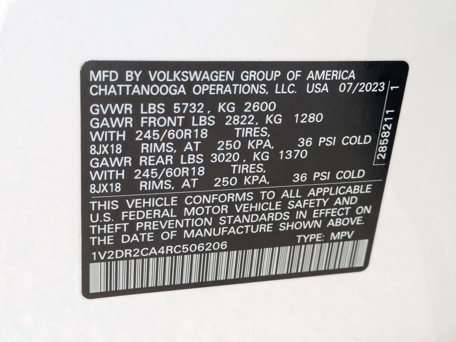 2024 Volkswagen Atlas 2.0T SE FWD