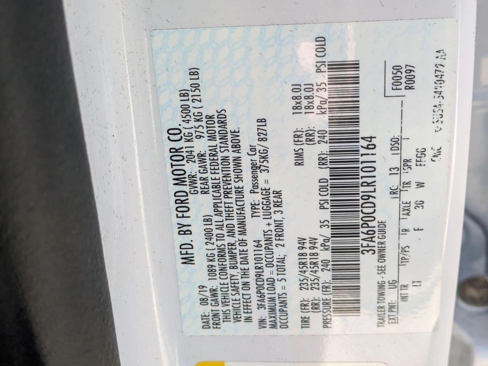 2020 Ford Fusion SEL FWD