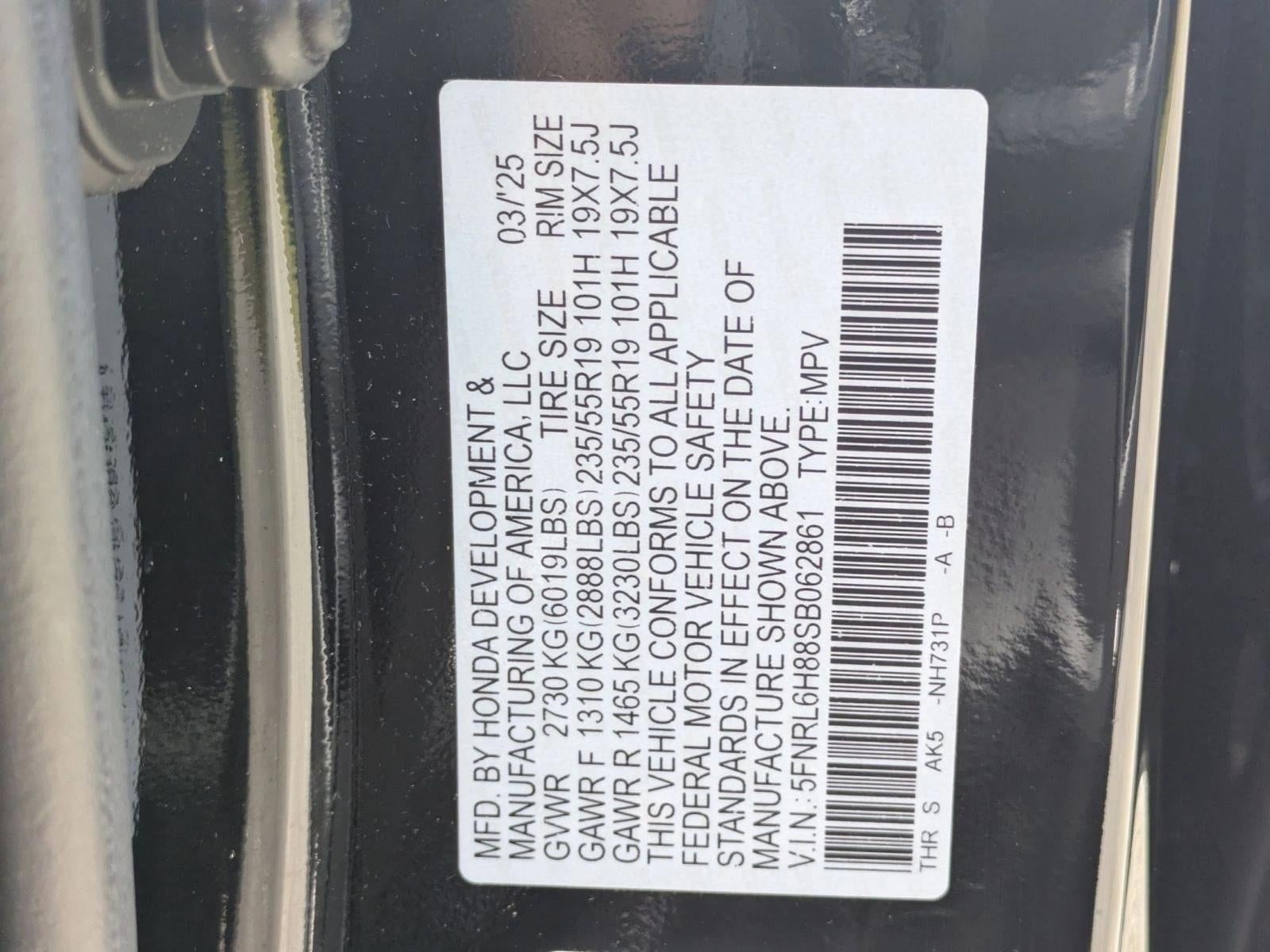 2025 Honda Odyssey Touring Auto