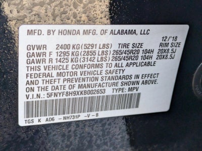2019 Honda Passport Touring AWD