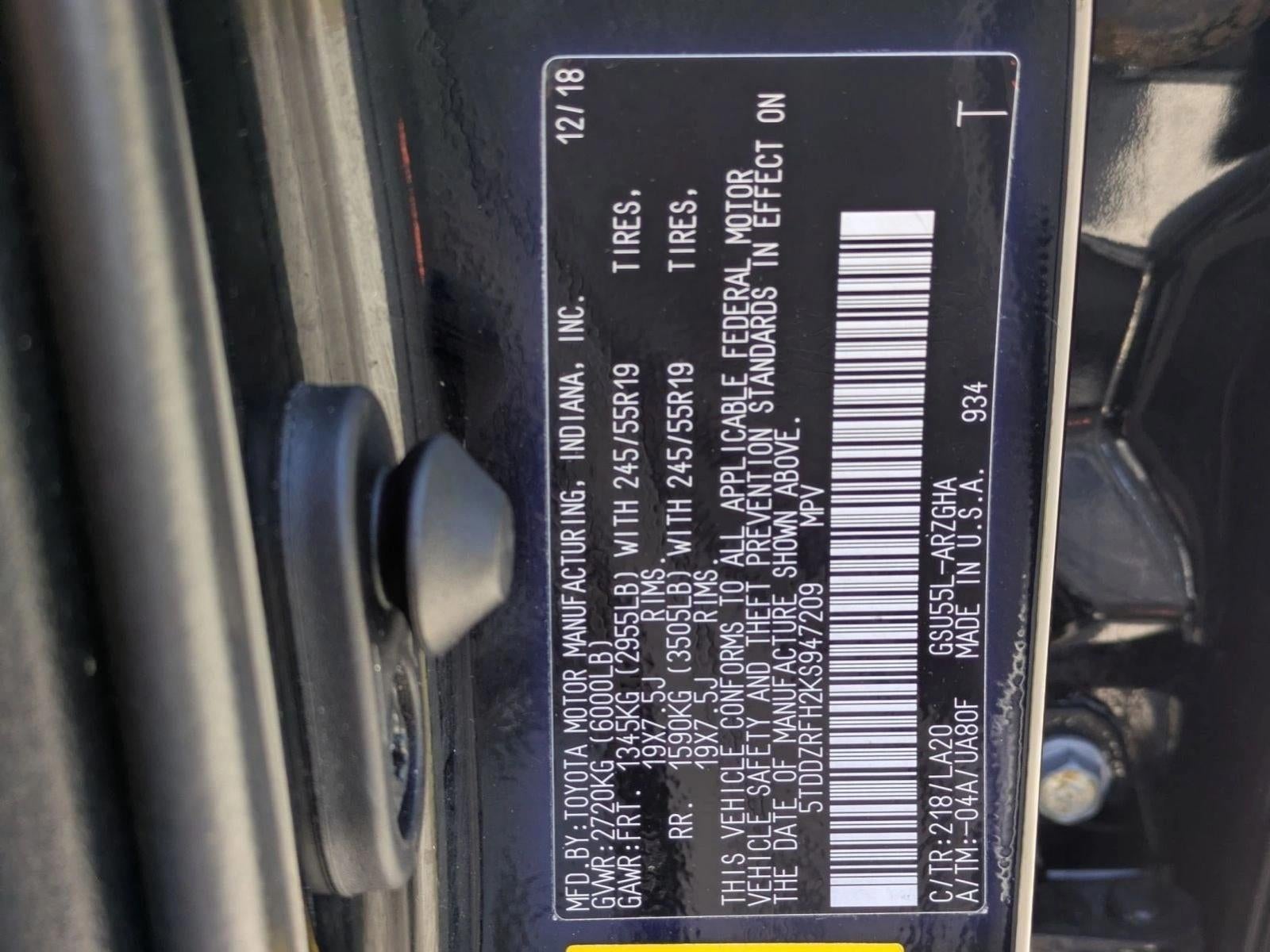 2019 Toyota Highlander Limited V6 AWD (Natl)