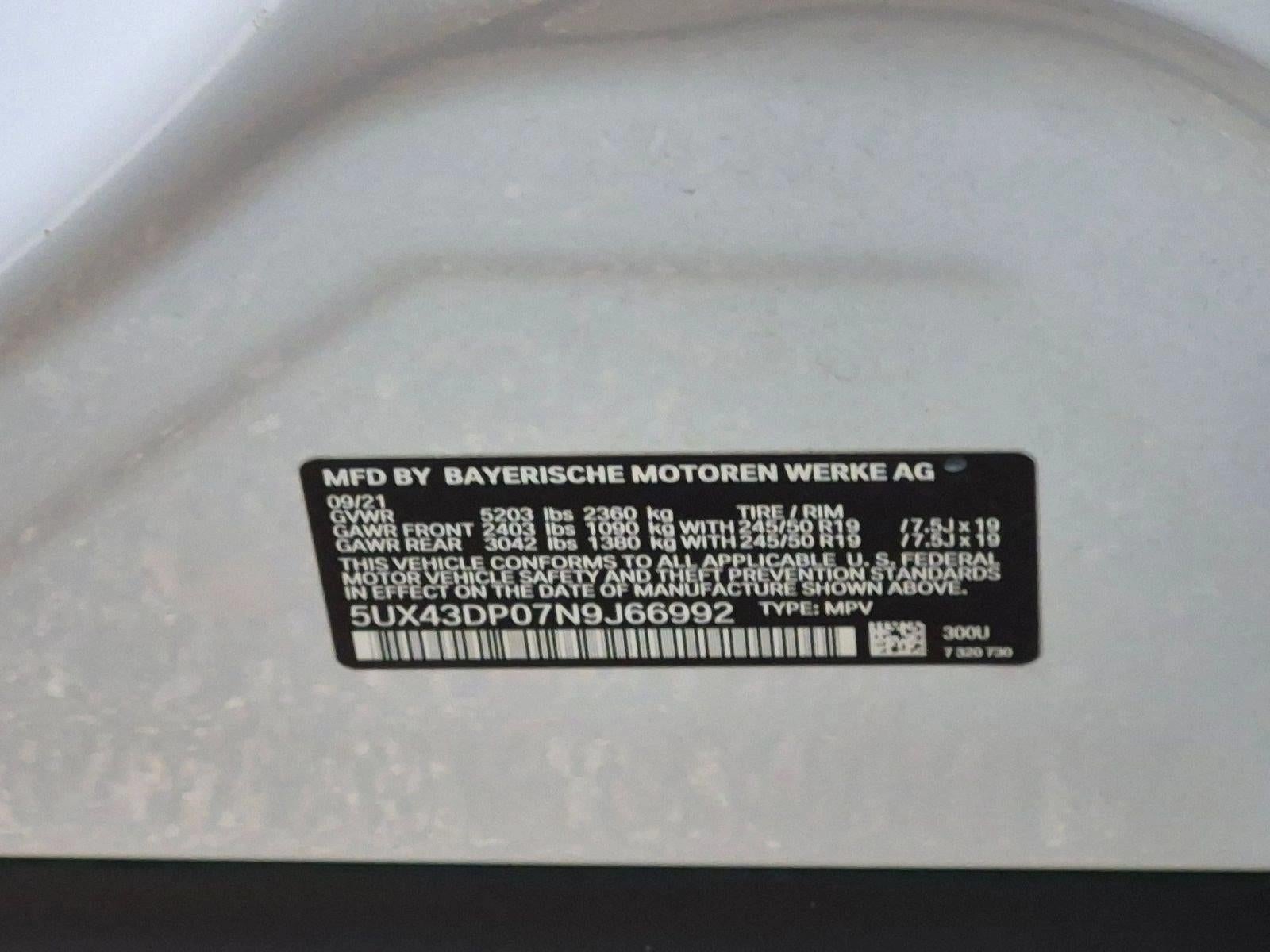 2022 BMW X3 sDrive30i Sports Activity Vehicle
